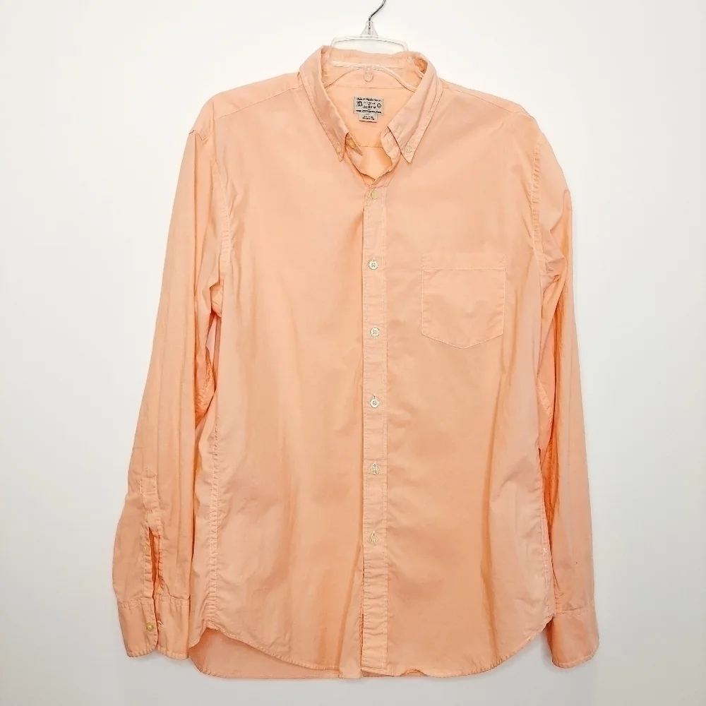 J. Crew Oxford shirt Large Peach Button Down EUCJ.